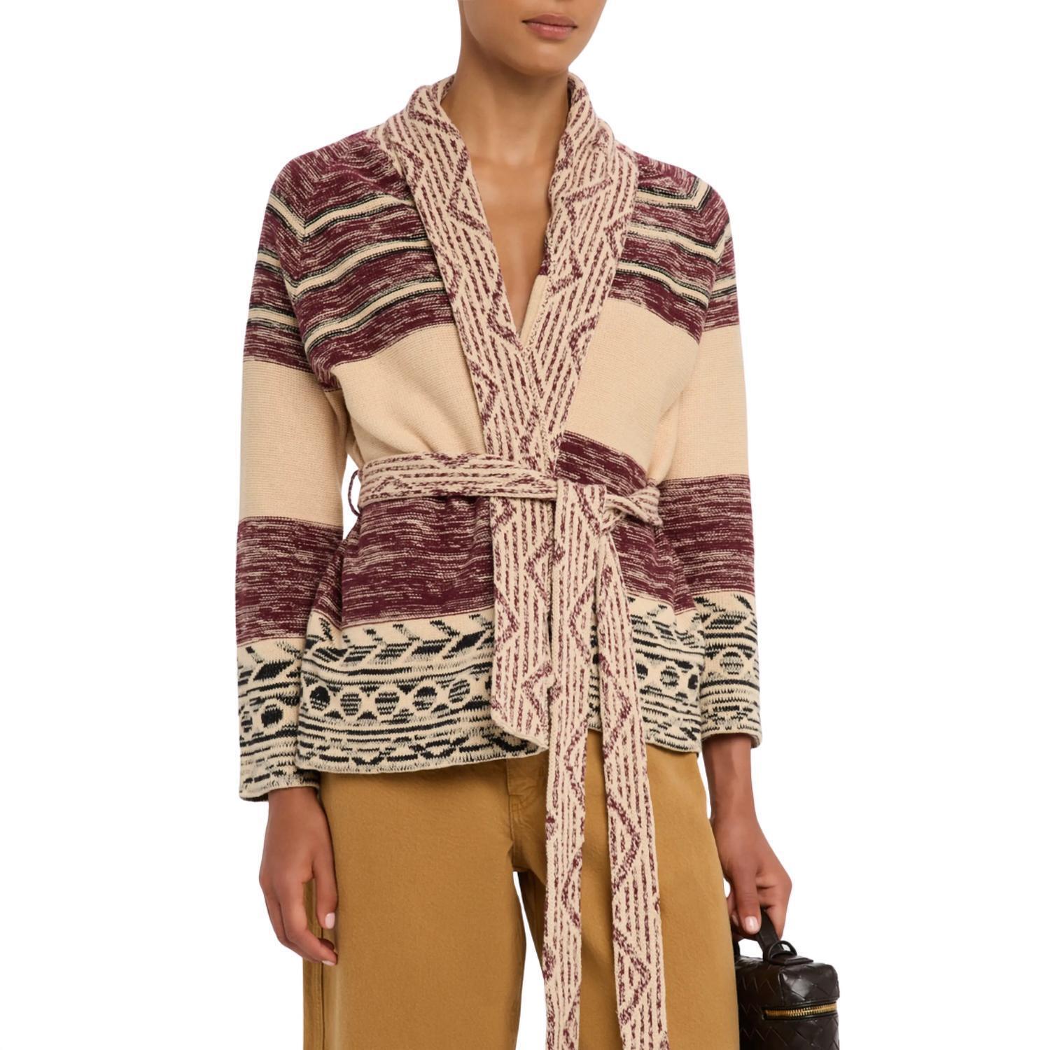 New The Great. The Riding Cardigan In Rusted Red Multi